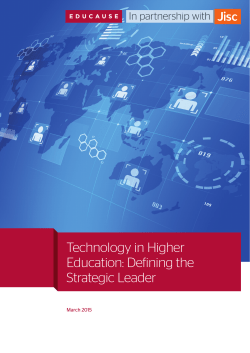 Technology in Higher Education: Defining the Strategic Leader