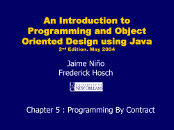 Chapter 5 : Programming By Contract