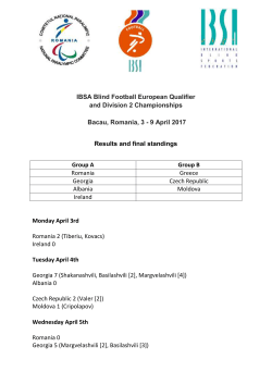 doc - Results IBSA Blind Football Eur. Qualifier and Div. 2 Romania