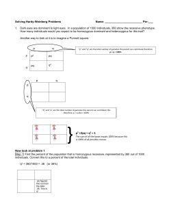 23 Hardy-Weinberg problems and tutorial ws hardy weinberg