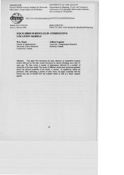 Equilibrium results in Competitive location models