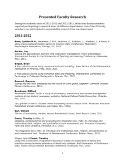 Presented Faculty Research