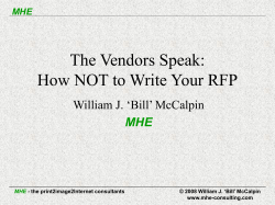The Vendors Speak - How NOT To Write Your RFP