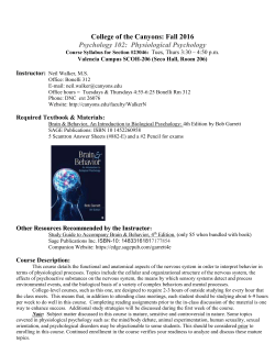College of the Canyons: Fall 2016 Psychology 102