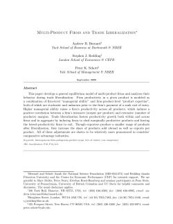 Multi-Product Firms and Trade Liberalization