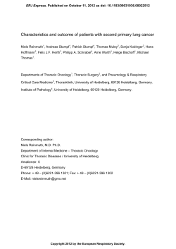 Characteristics and outcome of patients with second primary lung