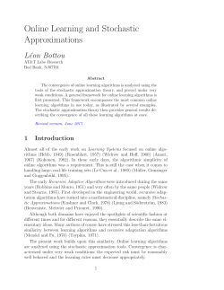 Online Learning and Stochastic Approximations