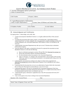 Agent Authorization Form - Regional Municipality of Wood Buffalo