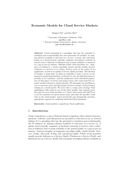 Economic Models for Cloud Service Markets