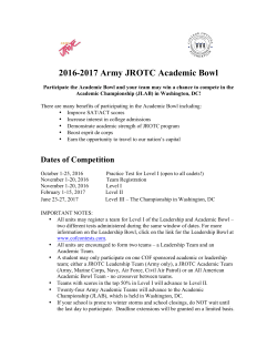 2016-2017 Army JROTC Academic Bowl