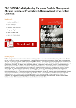 PDF DOWNLOAD Optimizing Corporate Portfolio