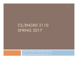cs/engrd 2110 spring 2017 - Cornell Computer Science