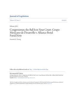 Congressmen, the Ball Is in Your Court: Grupo Mexicano de