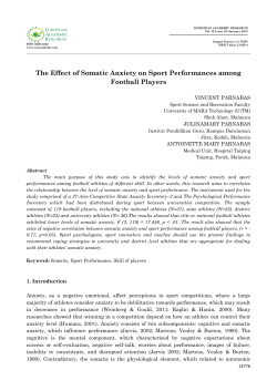 The Effect of Somatic Anxiety on Sport Performances among