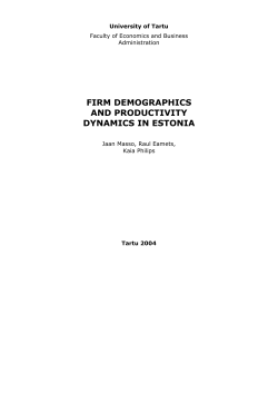 firm demographics and productivity dynamics in estonia