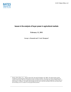 Issues in the analysis of buyer power in agricultural