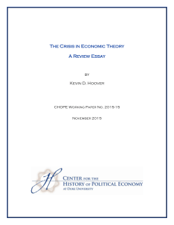 The Crisis in Economic Theory: A Review Essay