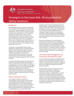 Case Study - Musculoskeletal Safety Initiatives