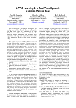ACT-R Learning in a Real-Time Dynamic Decision