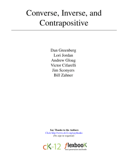 Converse, Inverse, and Contrapositive