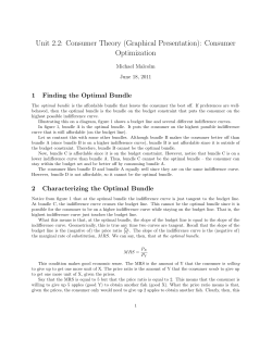 Consumer Optimization