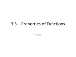 3.3 * Properties of Functions
