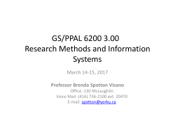 GS/PPAL 6200 3.00 Section N Research Methods and Information