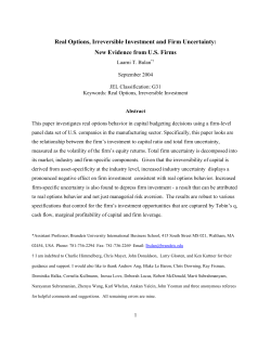 Real Options, Irreversible Investment and Firm Uncertainty