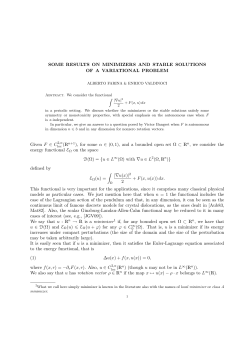 SOME RESULTS ON MINIMIZERS AND STABLE SOLUTIONS OF A