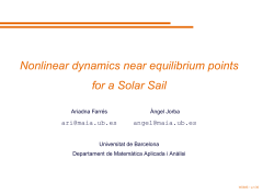 Nonlinear dynamics near equilibrium points for a Solar Sail