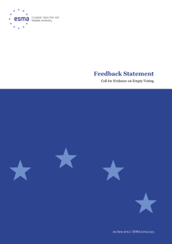 Call for Evidence on Empty Voting - ESMA