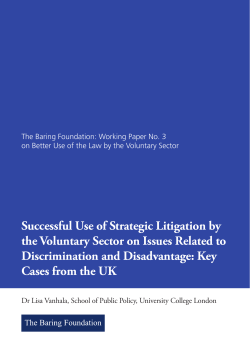Successful Use of Strategic Litigation by the Voluntary Sector on