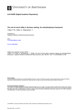 The role of moral utility in decision making - UvA-DARE