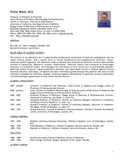 2007 - present Professor of Pediatrics and Pharmacy, UCSD School
