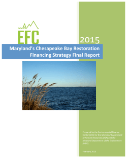 Maryland`s Chesapeake Bay Restoration Financing Strategy