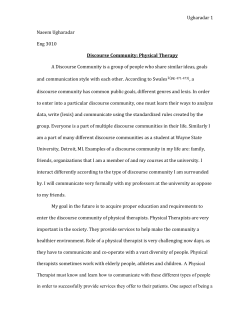 Writing about writing. - English 3010-010