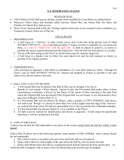 NJ SENIOR GOLF LEAGUE RULES OF PLAY &bull; USGA