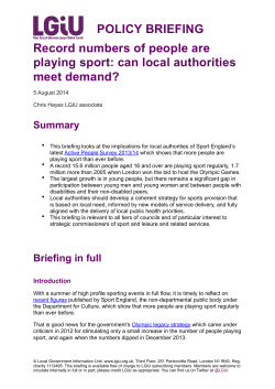 Record numbers of people are playing sport- can local