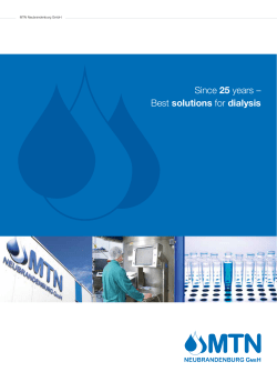 Since 25 years &ndash; Best solutions for dialysis