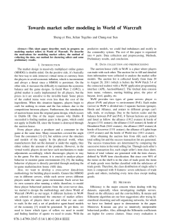 Towards market seller modeling in World of Warcraft