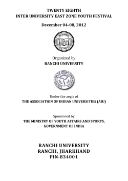 East Zone -2012 Sample - Association of Indian Universities
