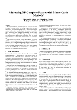 Addressing NP-Complete Puzzles with Monte