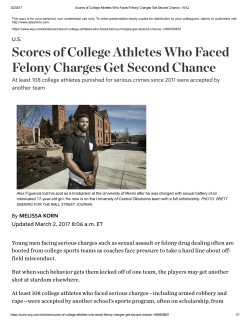 Scores of College Athletes Who Faced Felony Charges Get Second