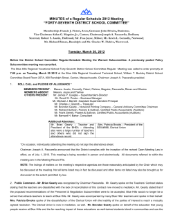 DSC Minutes.3.20.12 - Blue Hills Regional Technical School