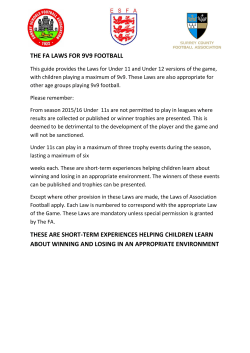 the fa laws for 9v9 football these are short-term