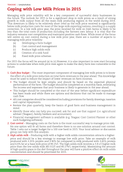 Coping with Low Milk Prices in 2015