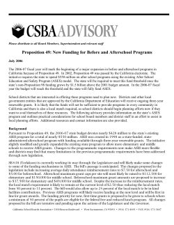 Proposition 49: New Funding for Before and Afterschool Programs