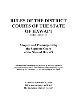 rules of the district courts of the state of hawai`i