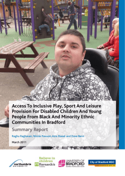 Access To Inclusive Play, Sport And Leisure