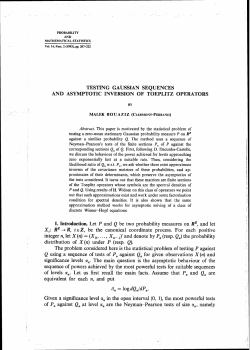 TESTING GAUSSIAN SEQUENCES AND ASYMPTOTIC